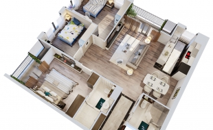 Ý tưởng thiết kế căn hộ chung cư 3 phòng ngủ 2024